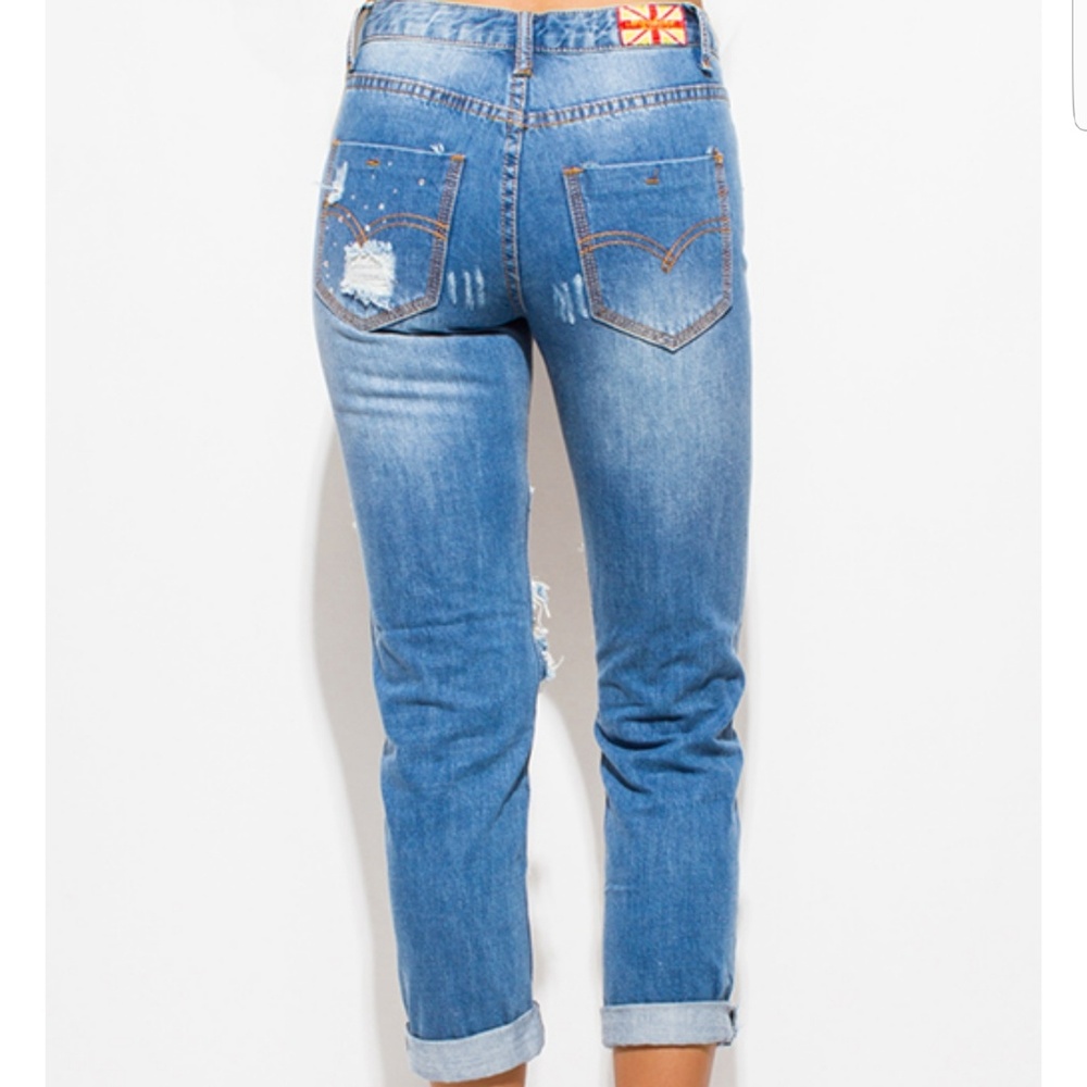 Distressed Embellished Jeans - Picture 5 of 6